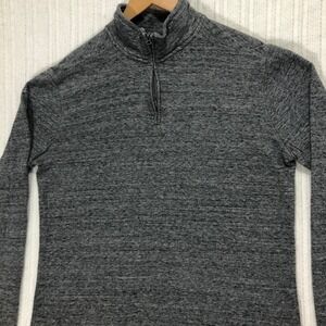 J. Crew‎ Knit Goods Quarter Zip Pullover Heather Gray Cotton Blend M
